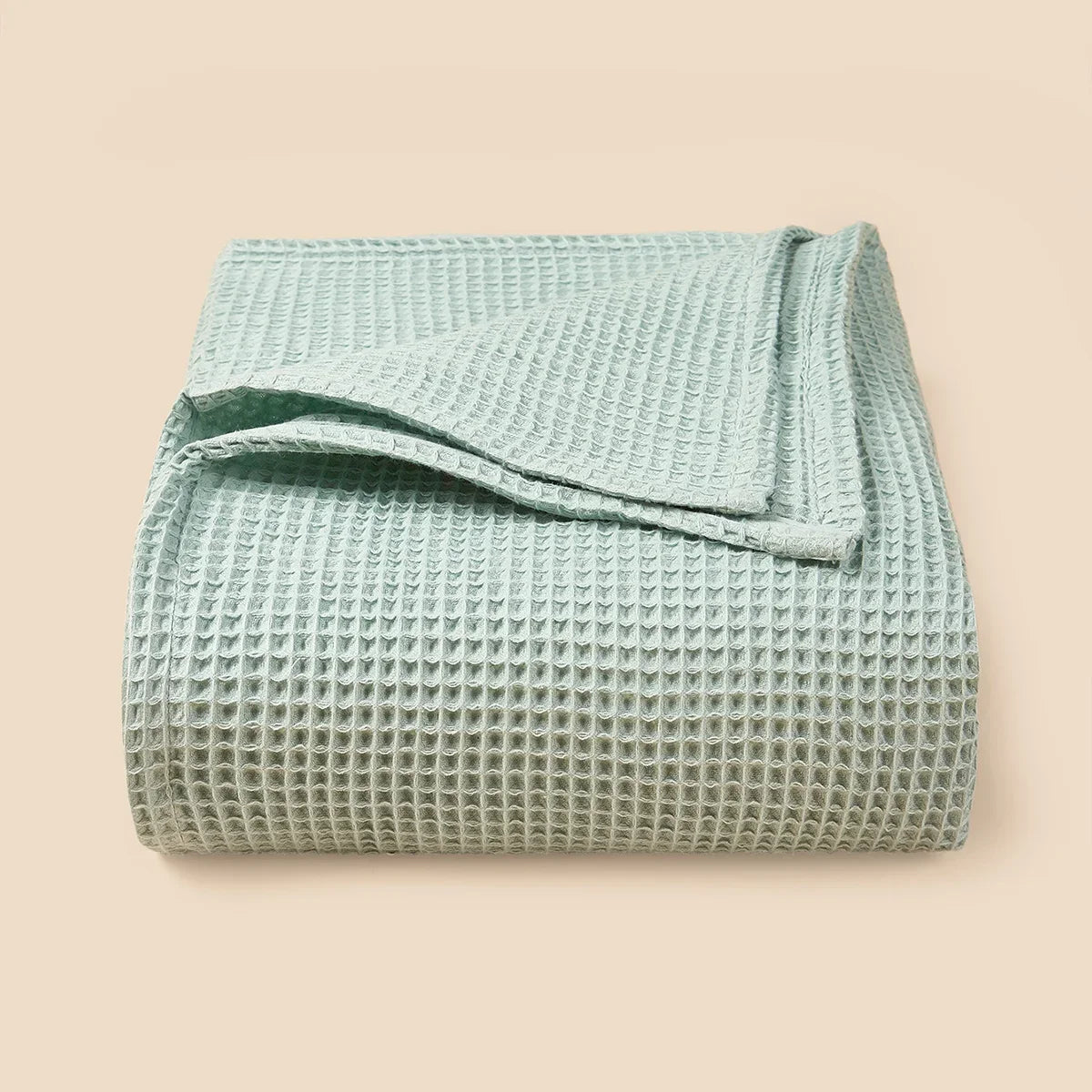 100% Cotton Waffle Weave Blanket Lightweight Washed Soft Breathable