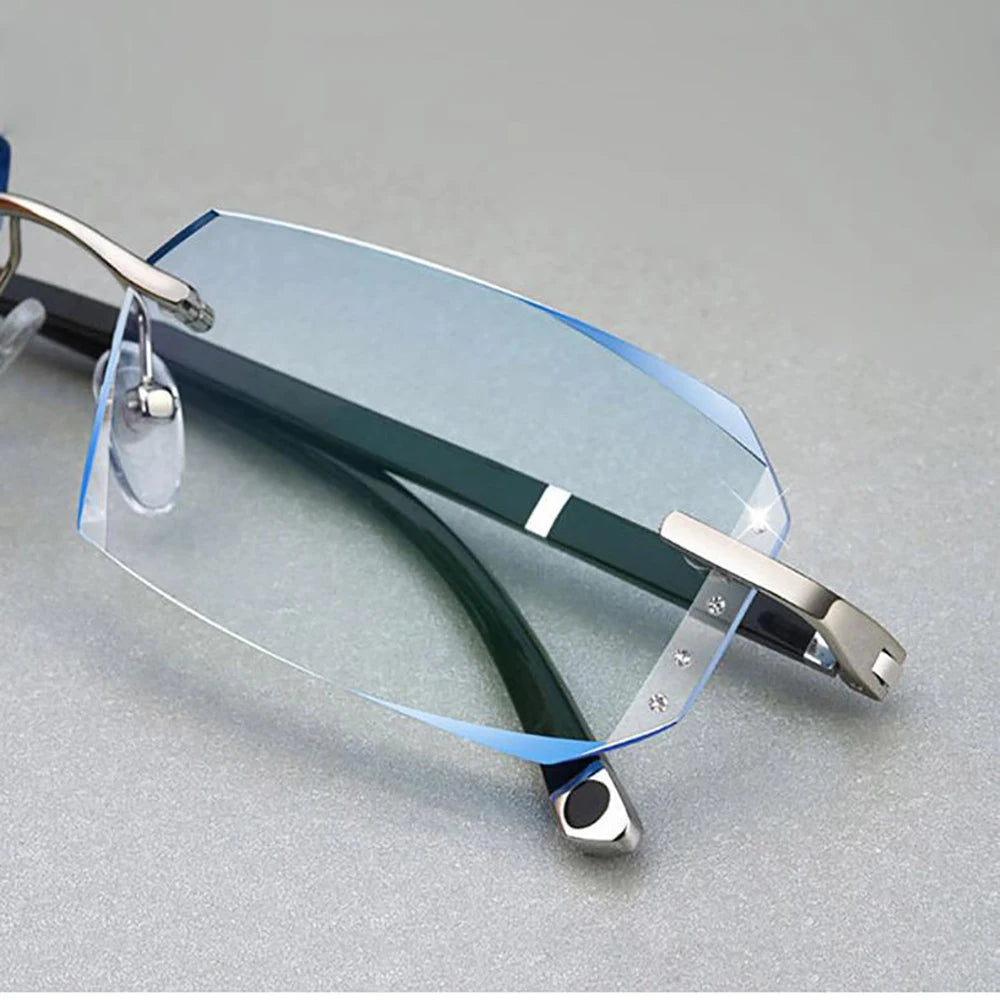 Frameless HD Anti Blue Anti Fatigue Presbyopia Men's Reading Clear Glasses +1.0~+4.0