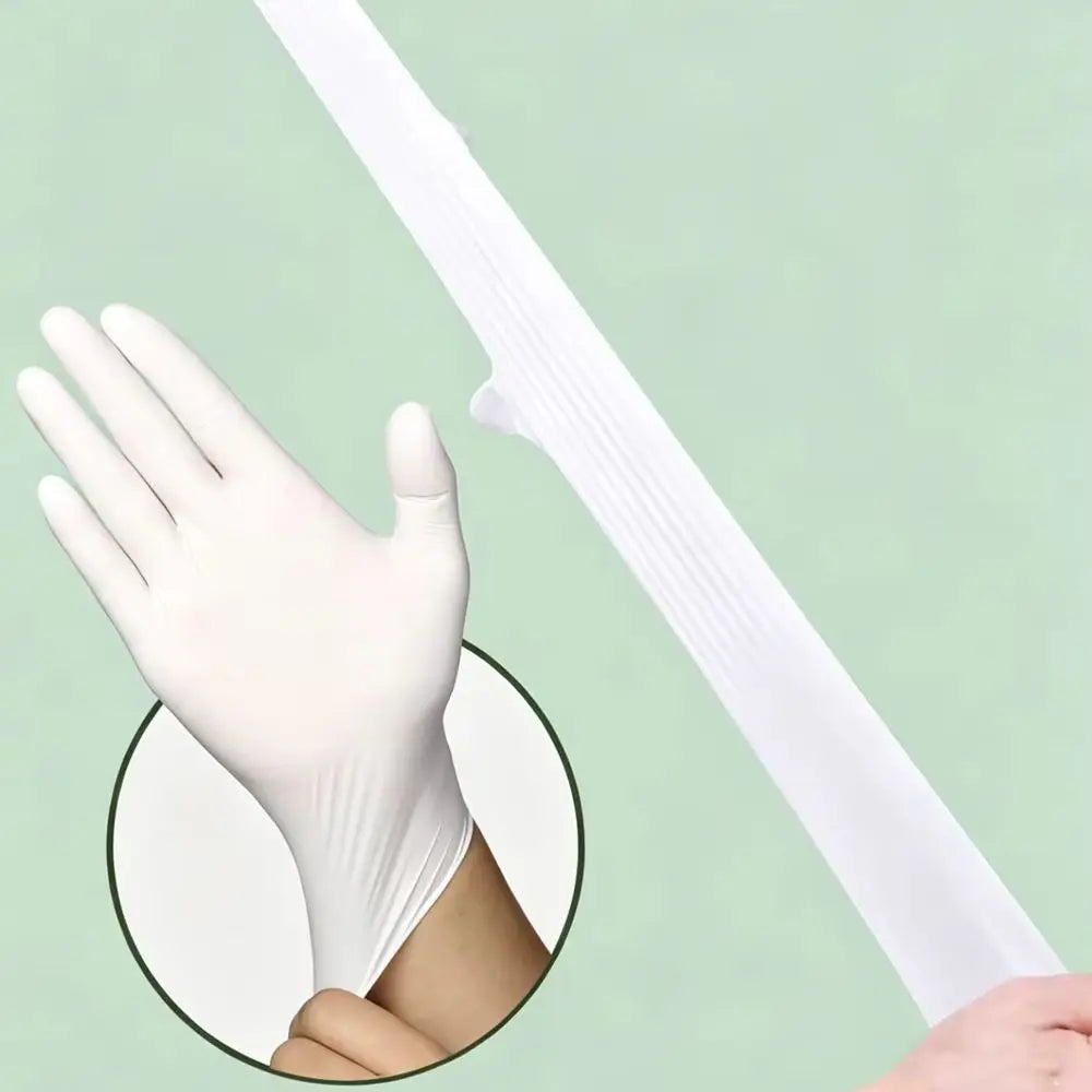 S/M/L/XL White Disposable Nitrile Gloves Latex Free Powder Free Waterproof Wear Resistant Gloves for  Dishwashing Gardeni