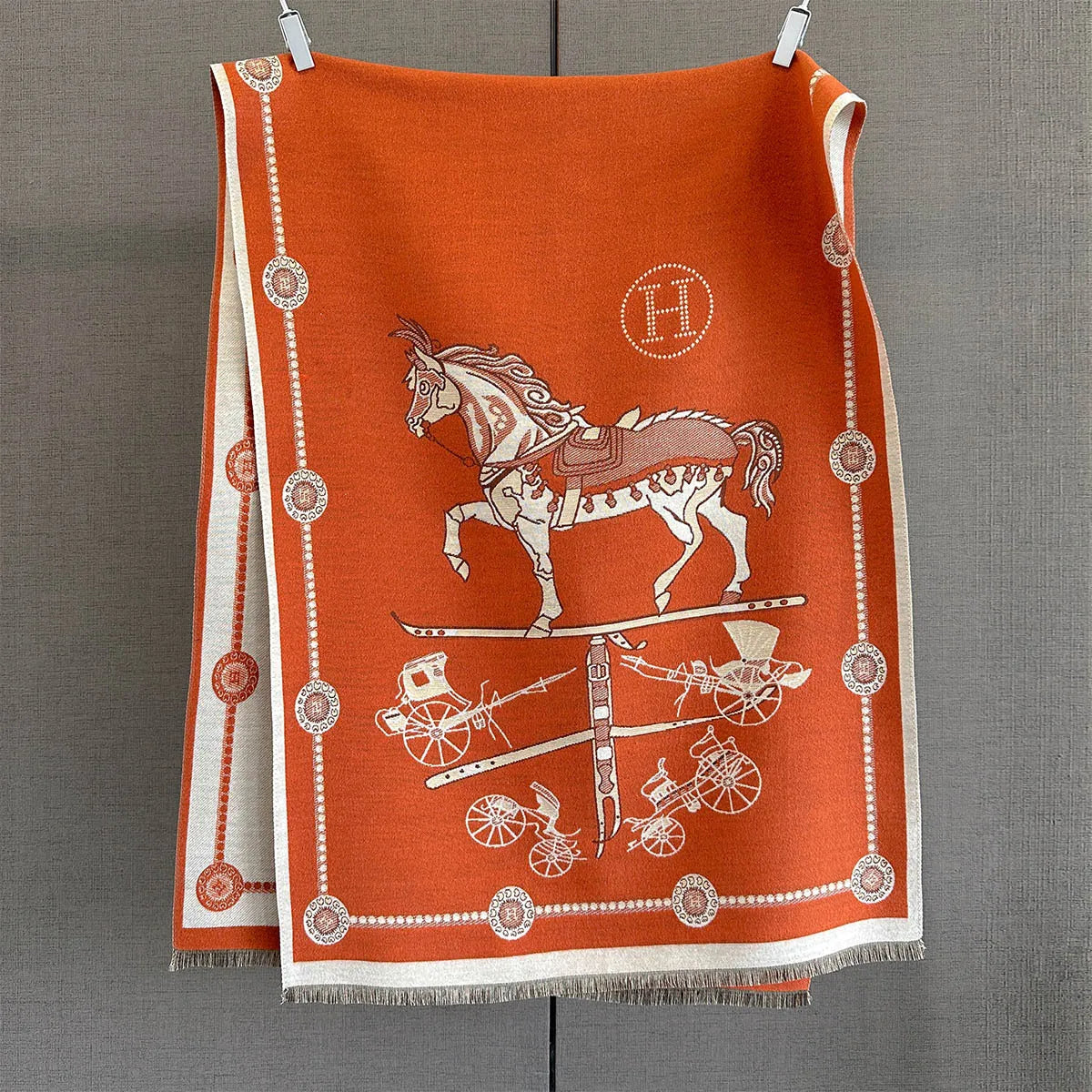 Winter Elegant Pashmina Horse Print Shawl Wrap Cashmere Scarf