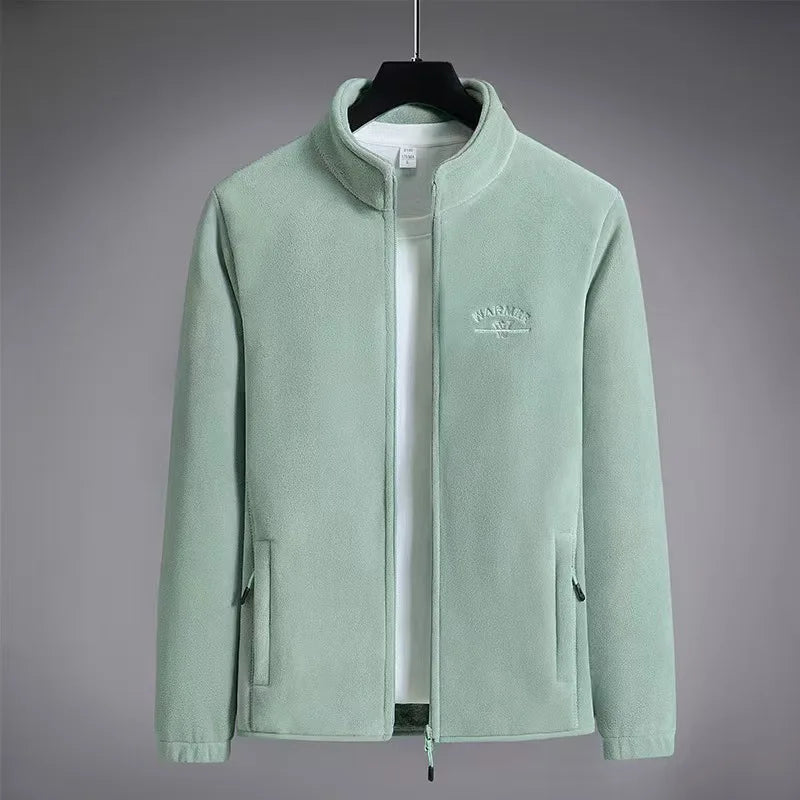 Women's Winter Sport Wool Liner Coat Loose-Fit Full Sleeve Polar Fleece Zipper