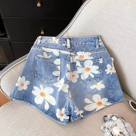 Summer Light Blue Loose Women Summer Short Jeans Pants