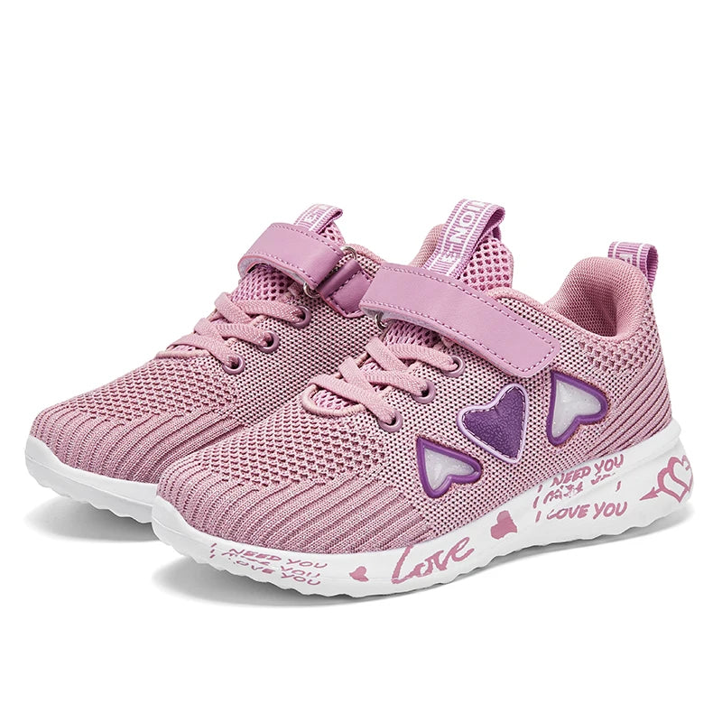 Cozy Knit Girls Ultra Breathable Lightweight Sneakers Spring & Summer