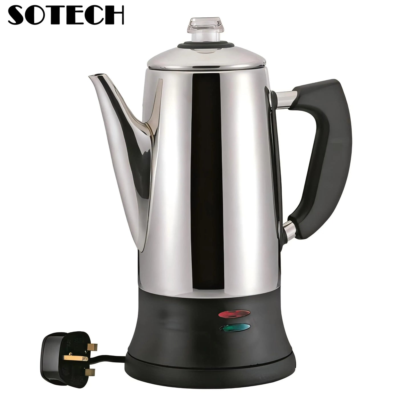 Electric Coffee Maker Pot, Stainless Steel Percolator, 110V, 220V Plug, 1.8L Large Capacity, Gift for Coffee Lovers, 12Cups