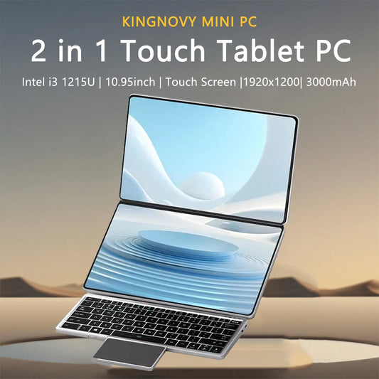 2-in-1 10.95" FHD Touchscreen Mini Pc Intel Core i3 1215U 32GB RAM 1TB SSD Camera Laptop Computer for College Student & Business