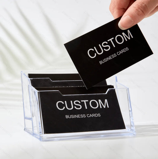 200/500/1000pcs Customizable Cards, Personalized Business Cards with Acrylic Storage Box, Waterproof Thank You Invitations