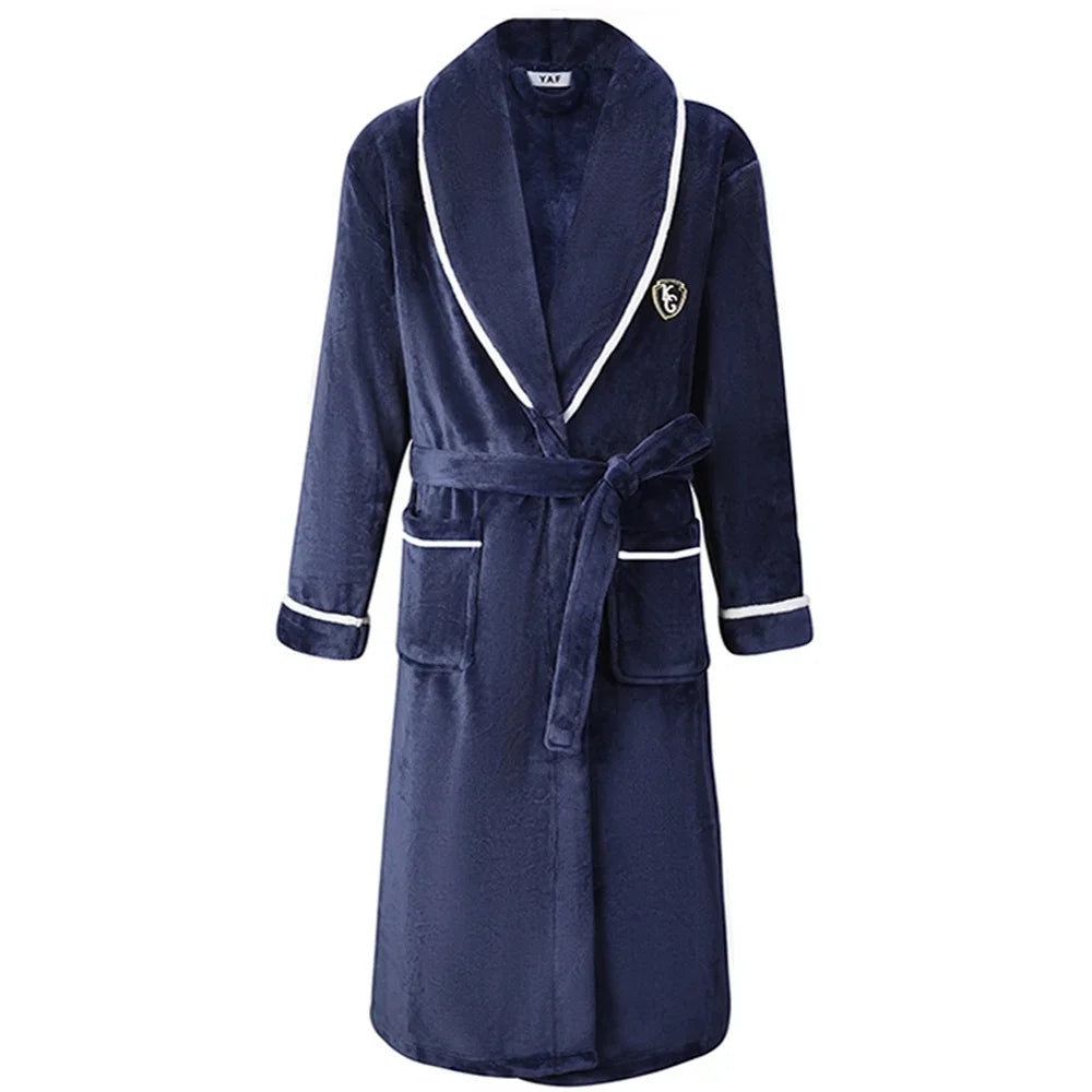 Thicken Warm Flannel Couple Robe Lounge Wear Winter Kimono Bathrobe Gown Sleepwear