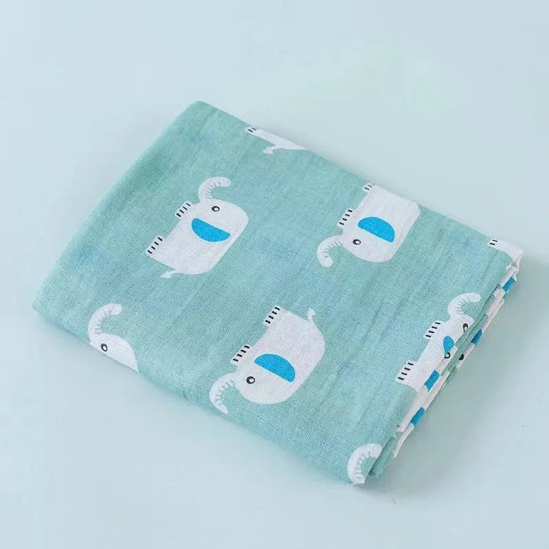 110cm Baby Swaddle Blanket Wrap Burping Clothes Dual Layers Muslin Blankets Boy Girl Organic Soft Cotton