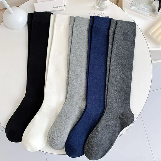 Women Stockings College Style Knitted Cotton Knee Socks
