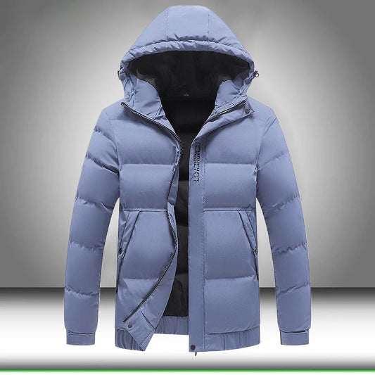 Men's Parkas Quilted Thick Warm Hooded Coat Cotton-padded Puffer Jacket