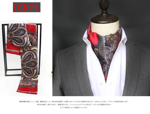Men's silk scarves British strip printed narrow scarf suit decorative