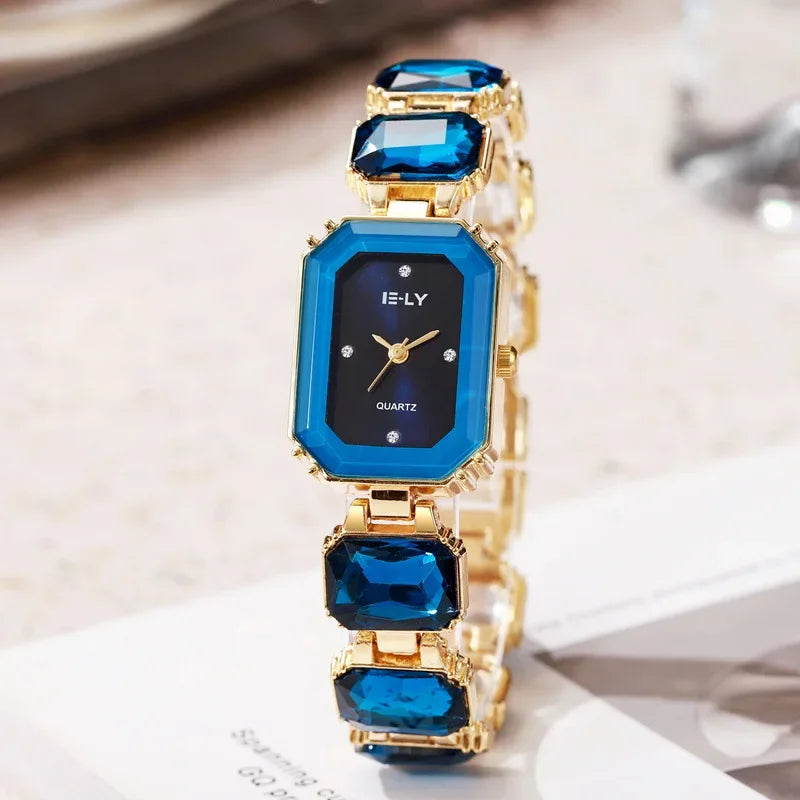 Women Watch Big Diamond Bracelet Strap Quartz