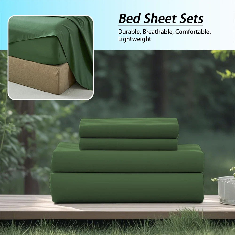 3/4Pcs Soft all seasons bedding set,1 fitted sheet, 1 flat sheet, 1/ 2 pillowcases