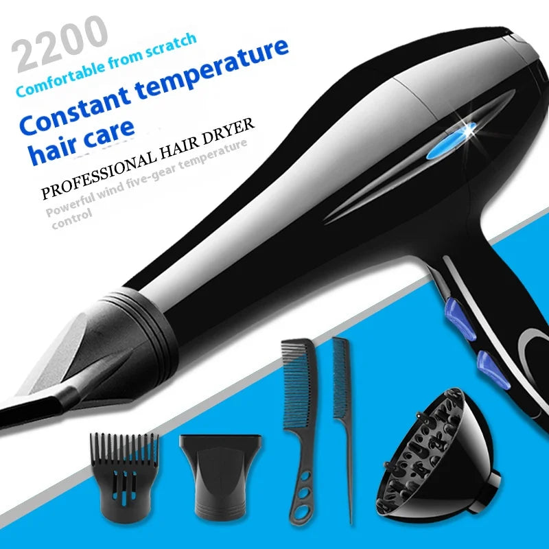 2200W Professional Powerful Hair Dryer Fast Heating Hot And Cold