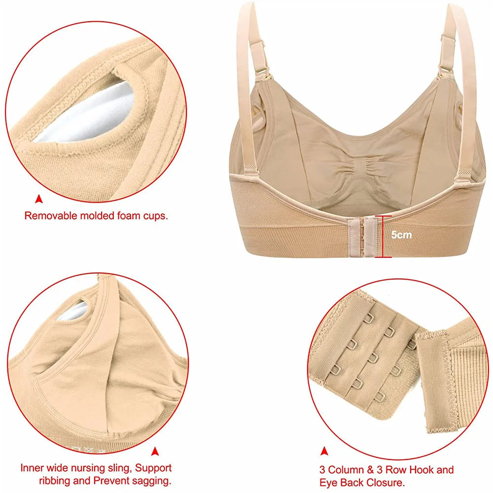 Breastfeeding  Maternity Nursing Bra for Feeding Nursing Wirefree Breathable Bra