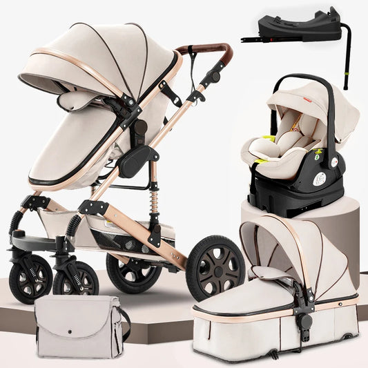 3 in 1 Baby Stroller Travel  Carriage 3in1 with Isofix Base, Foldable Reversible Newborn Standard Stroller