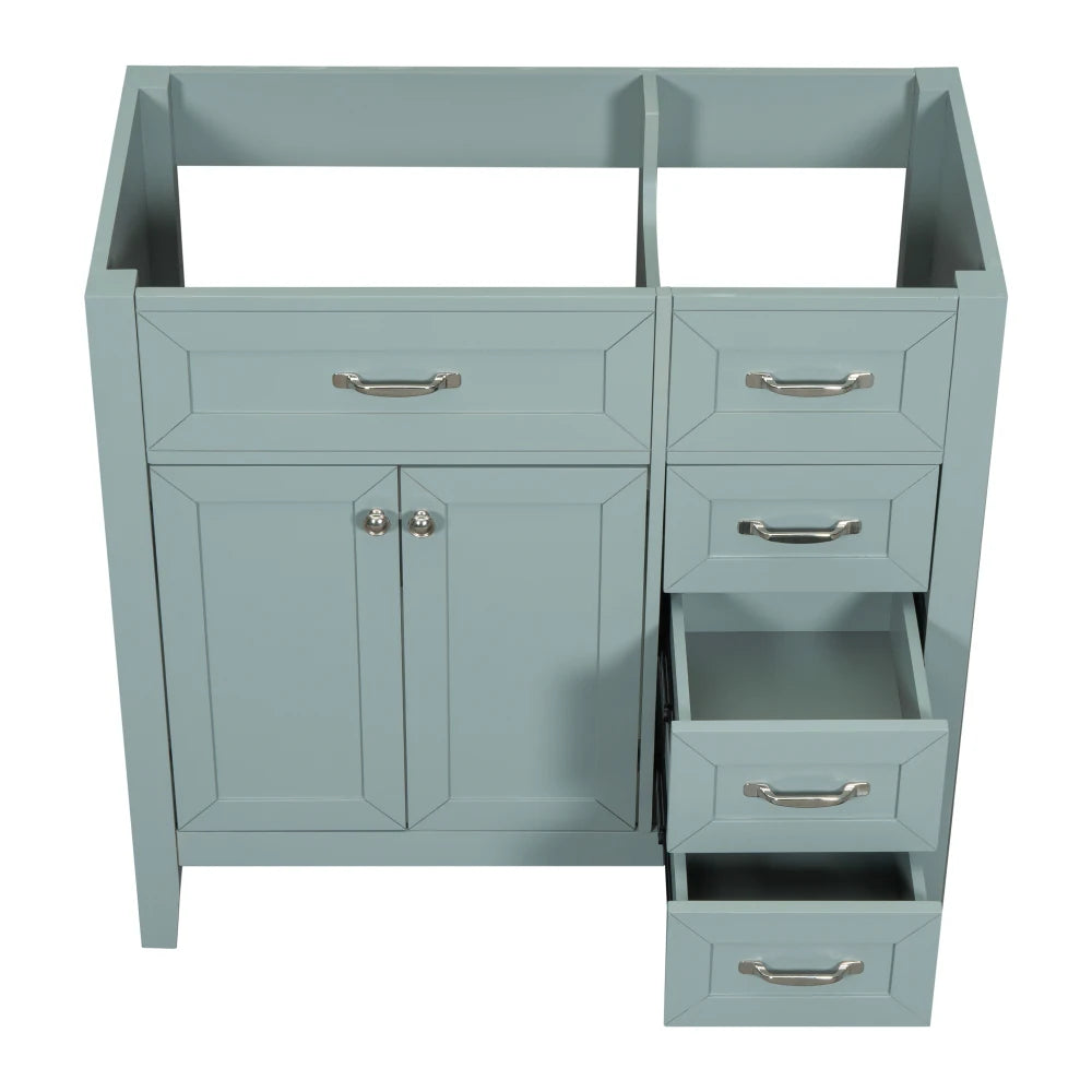 36" Bathroom Vanity with Sink Combo, Green Bathroom Cabinet with Drawers, Solid Frame and MDF Board