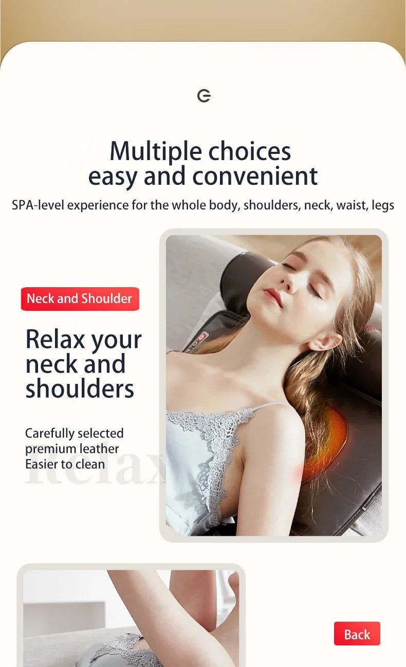 JINKAIRUI Full Body Electric Massage Mattress Multi-function Shoulder/Neck/Waist/Back Kneading Vibration Massage Pad with Heating