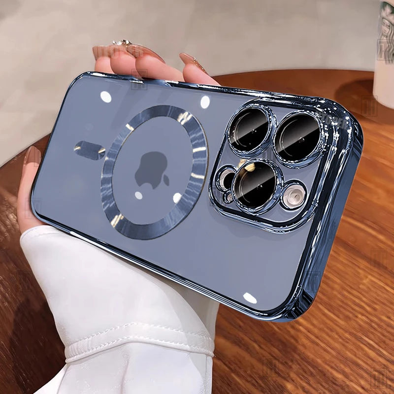 Desert Gold Case for iPhone 17 Air 16 15 14 13 12 11 Pro Max Plus, Clear Magnetic Lens Protection Soft Case