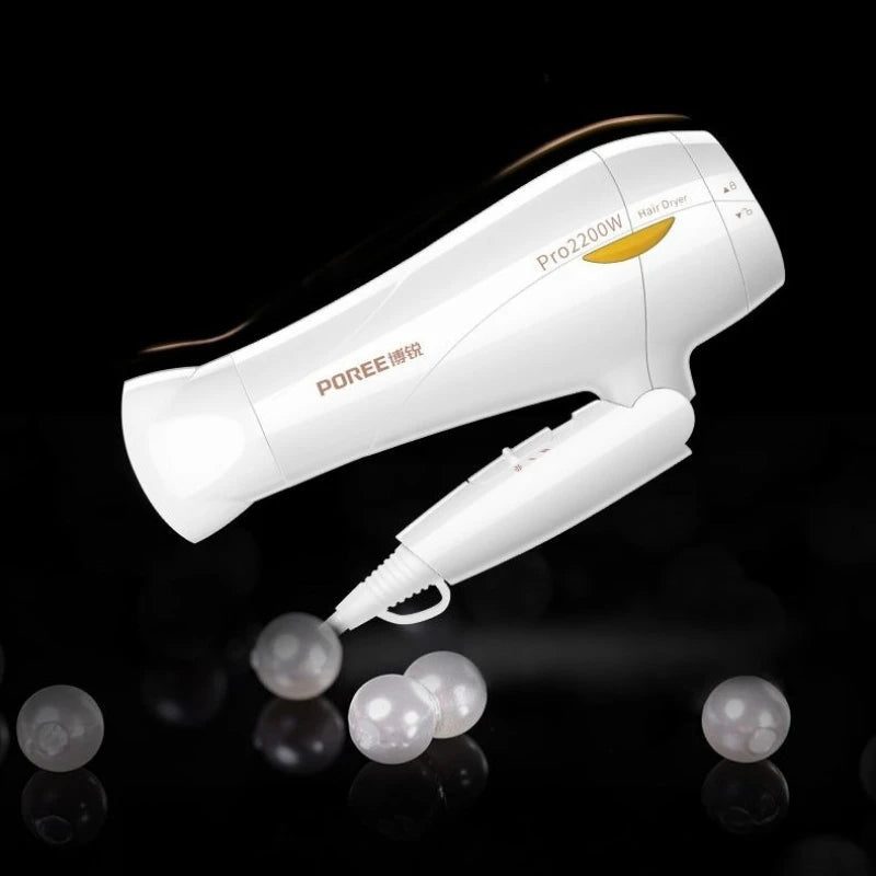POREE 2200W Foldable Hair Dryer - 6 Speed Temperature Control Constant Temperature Dual Overheat Protection Powerful Fast Drying
