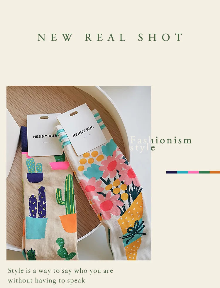 Fashion Colorful Spring Autumn Women's Socks