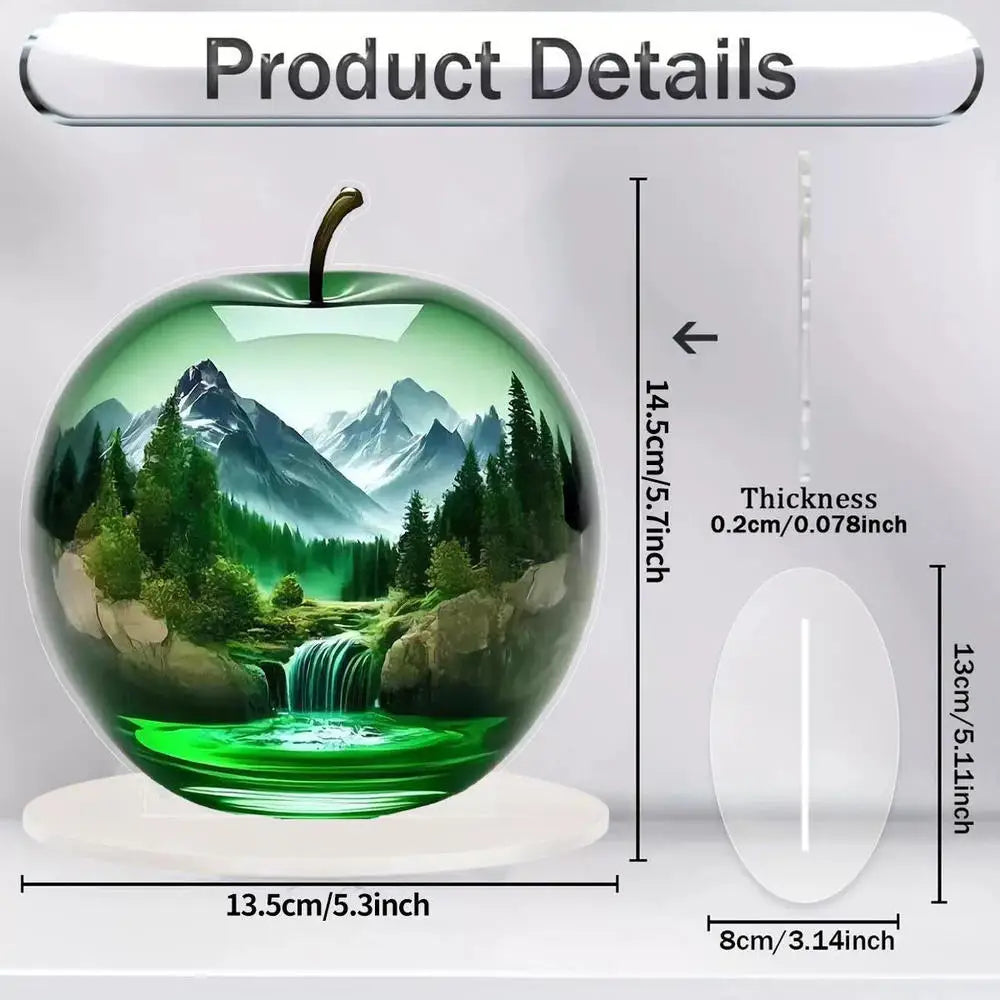 Acrylic Crystal Glass Apple Table Ornament Decoration