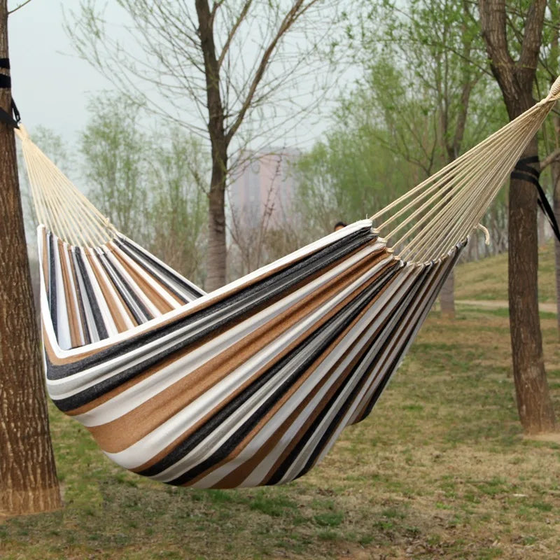 Canvas Single Hammock Outdoor Camping Indoor Children's Swing Thickened Striped