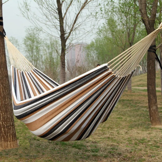 Canvas Single Hammock Outdoor Camping Indoor Children's Swing Thickened Striped