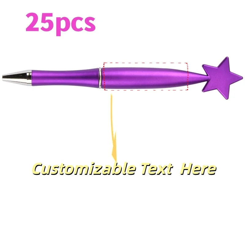 25PCS Customizable Star Ballpoint Pens for Promotional Gifts Colorful Bulk Pens Twist Action for Advertising Business Gifts