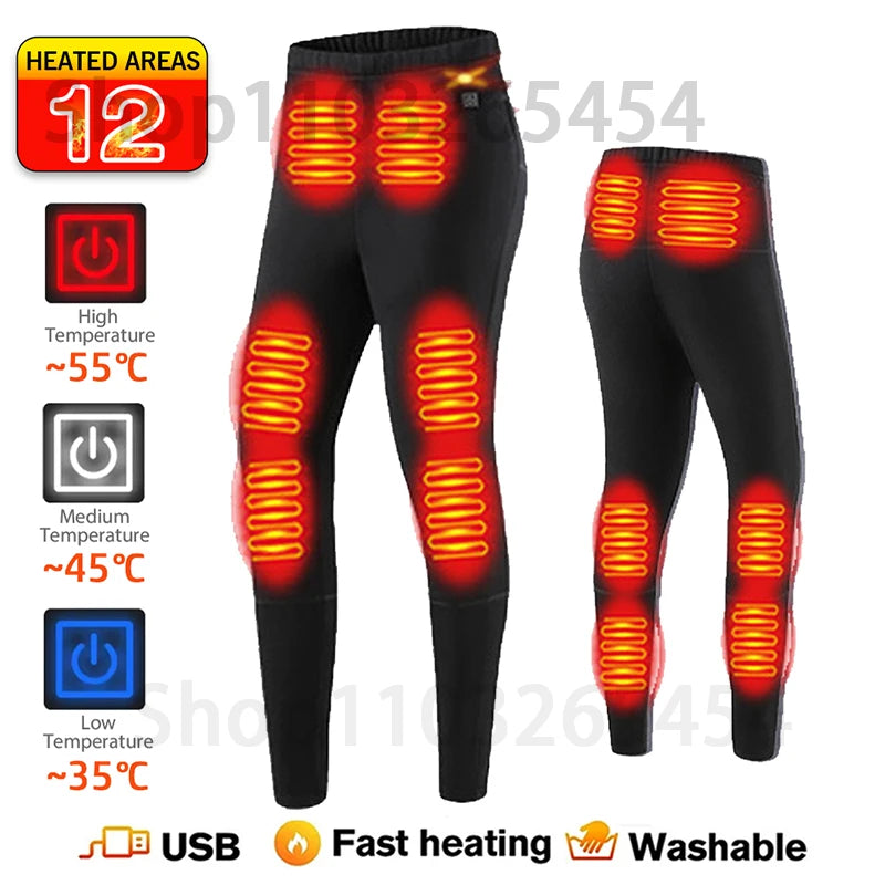 52 Areas Heated Underwear Winter Thermal Women Men Heating Jacket Winter Accessories USB Electric Heating Clothes