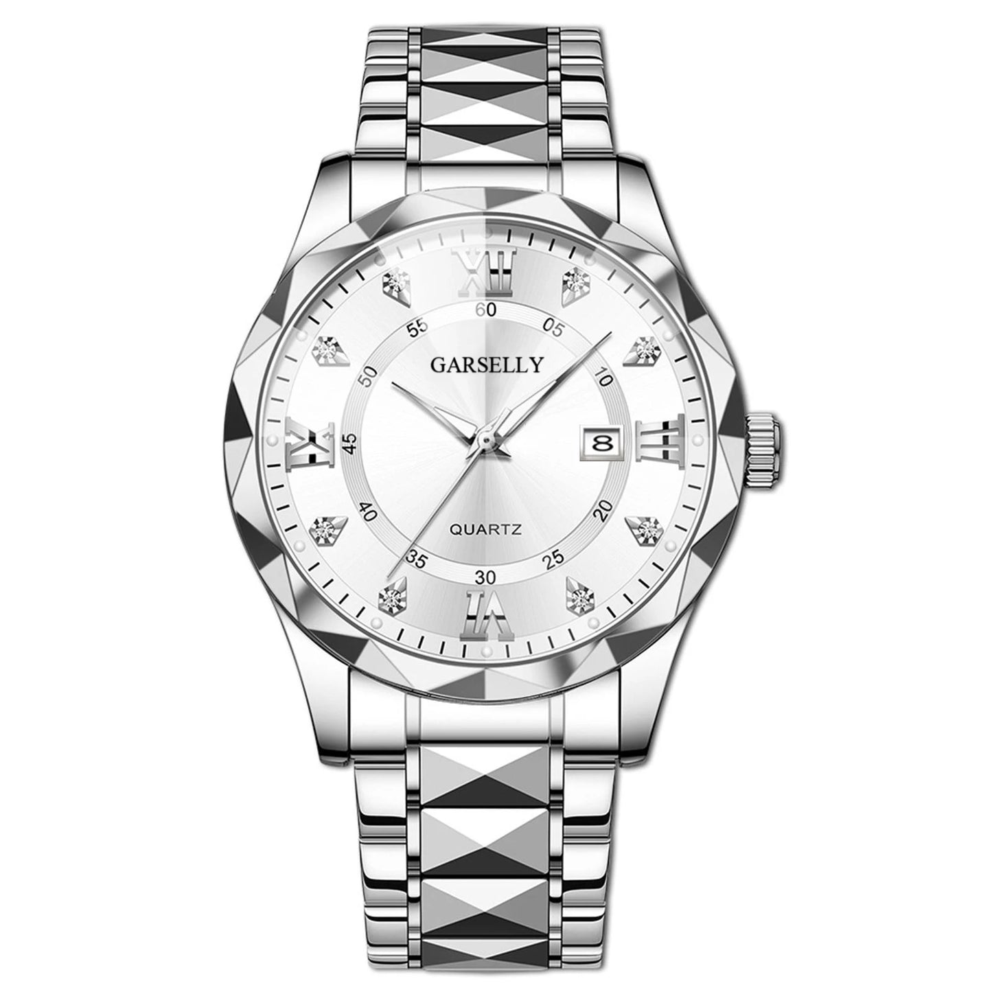 Luxury Men's Watches Date Week Stainless Steel Waterproof Luminous Classic Business Men Wristwatch