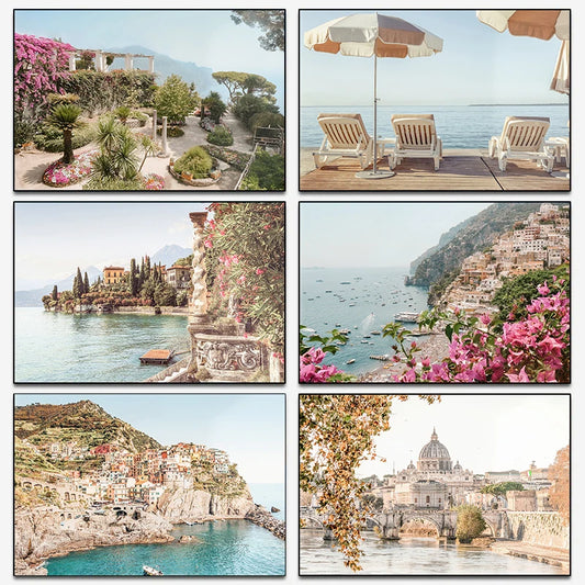 Italian coast printed canvas