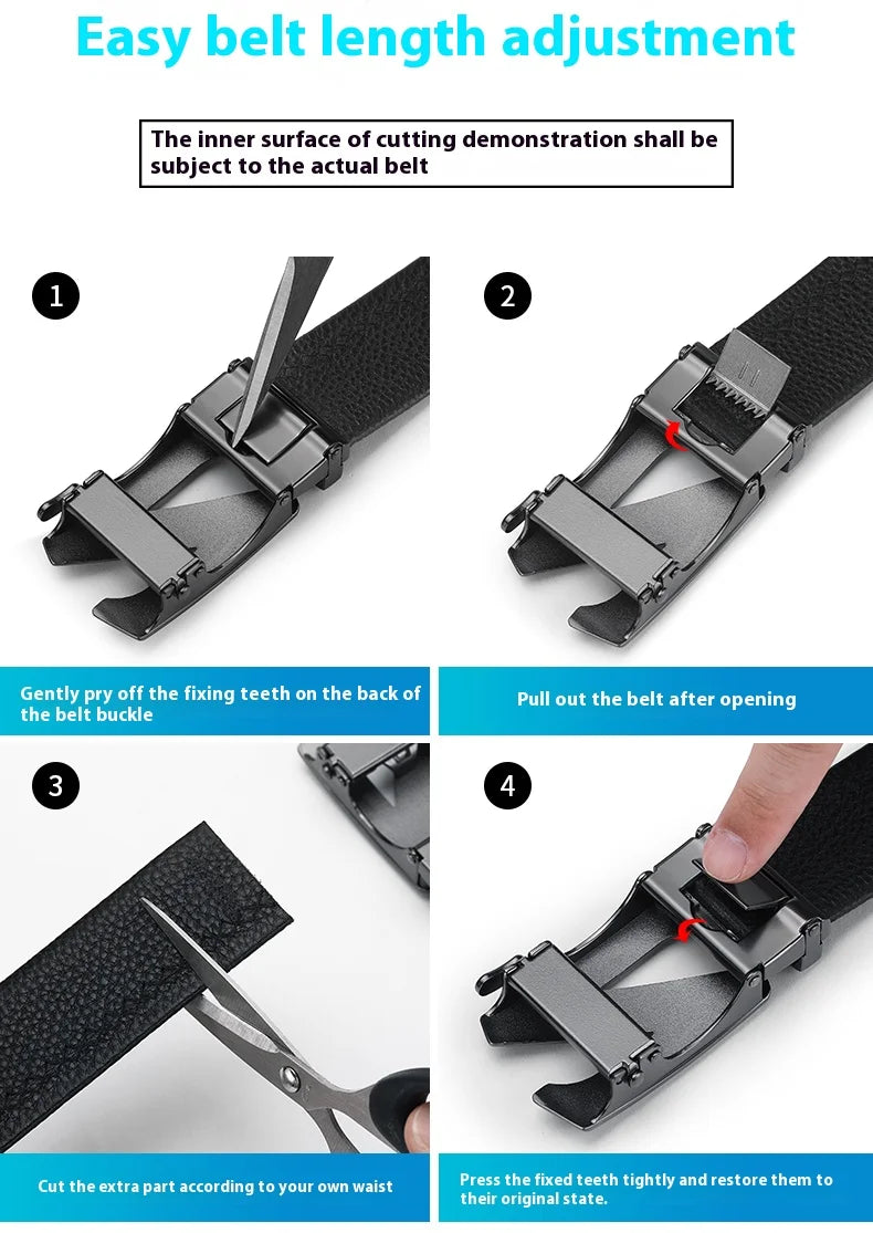 Men's Genuine Leather Belt Adjustable Waistband