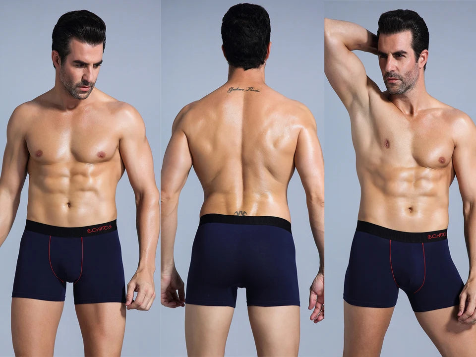 4Pcs Men's Cotton Underpants Sexy Boxers