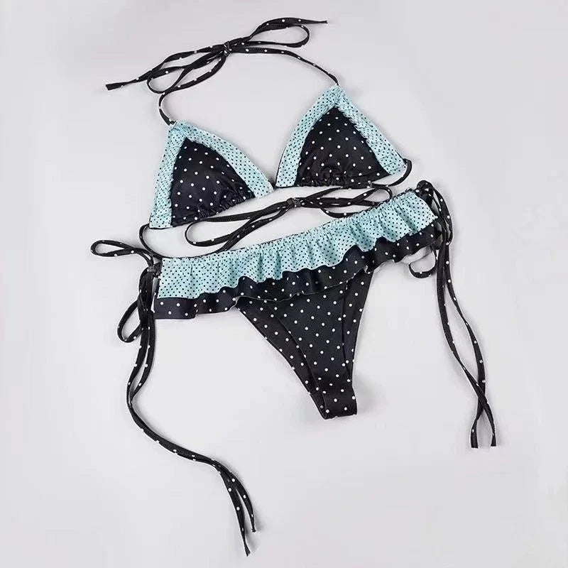 Fairy Sweet High Waist 4-Piece Split Bikini Set For Women 2026 - Print Trendy Swimwear Chic Beach Vacation Summer Party Fashion