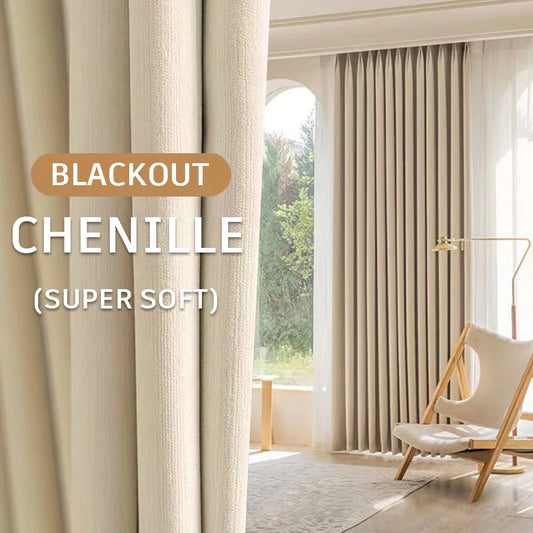 Super Soft Chenille High Blackout Curtains for Bedroom Living Room Romantic Colors Three-dimensional Texture Customize