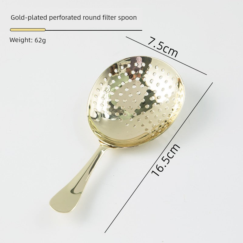 304 Stainless Steel Ice Filter Spoon-Shaped Ice Strainer Creative Cocktail Bar Filter Partition Ice Filter Cocktail Ice Cube
