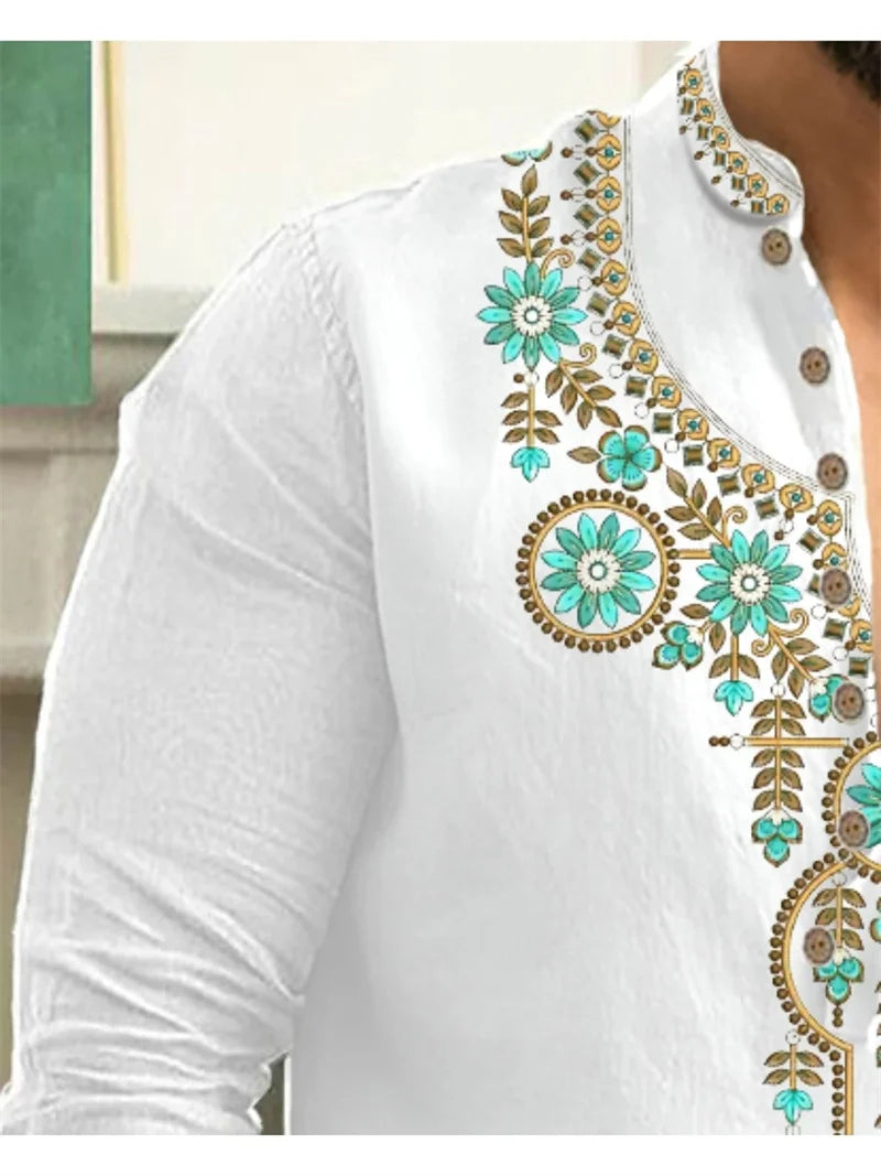 Vintage Style Men's Long Sleeve Shirt