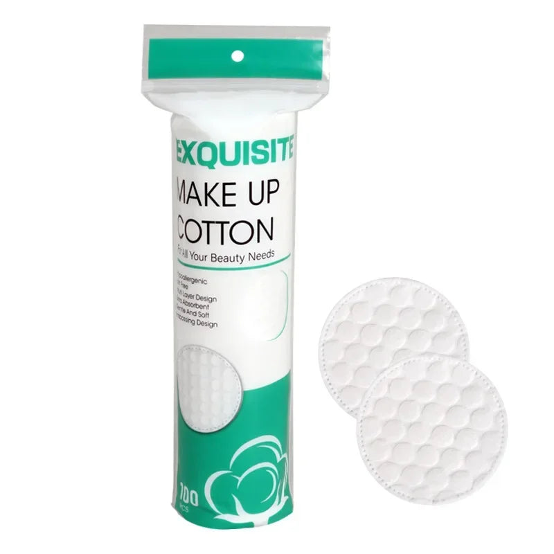 Double-side Round Makeup Cotton Remover Pads Women Disposable Compress Face Cleaning Wipes Three Layer Makeup Accessories