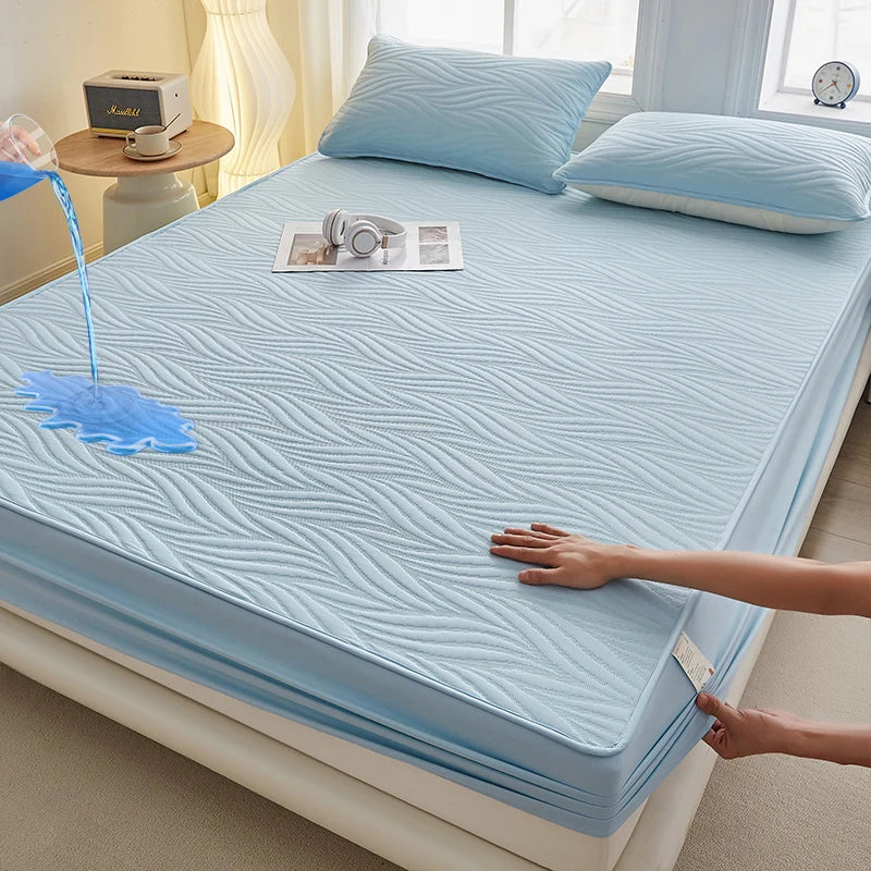 Waterproof Thicken Mattress Cover Quilted Cotton Mat Bed Covers Pad Skin-friendly Fitted Sheet Mattress Protector 100/140/160