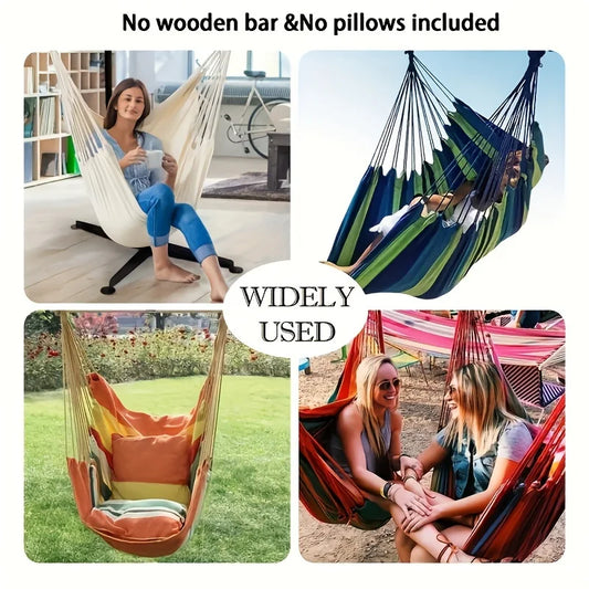 1pc Handwoven Hammock Chair Swing, Fabric Hanging Chair for Indoor and Outdoor Use Sturdy and Comfortable