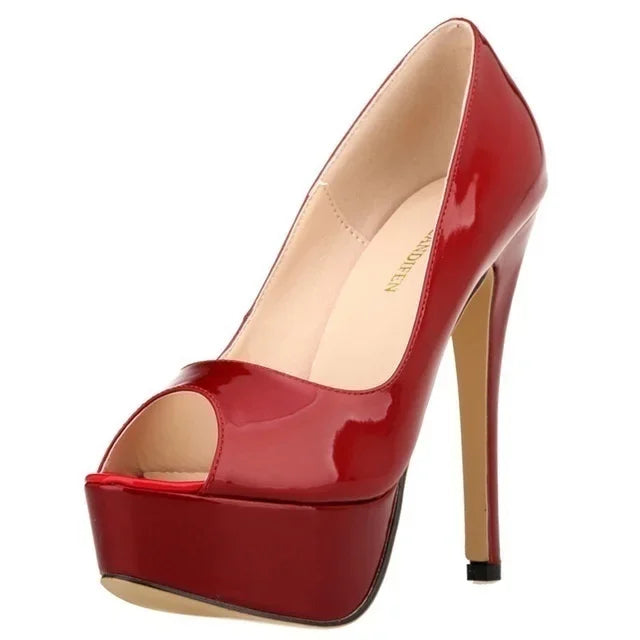 Women Pumps Elegant Platform Peep Toe Shoes