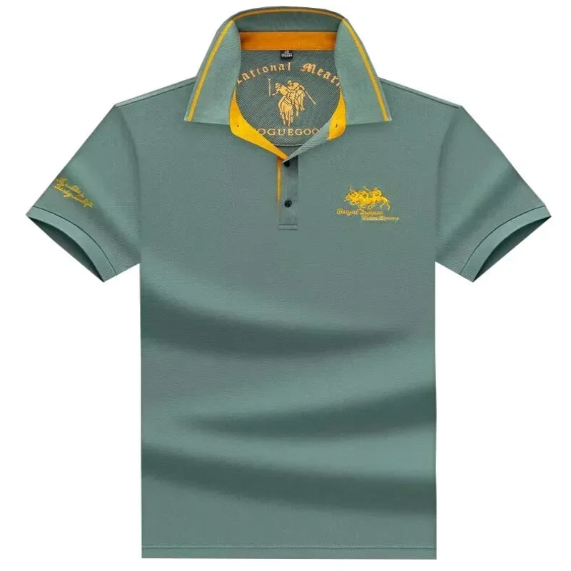 High Quality Men's Cotton Embroidered Summer Polo Shirt Short Sleeve T-shirt