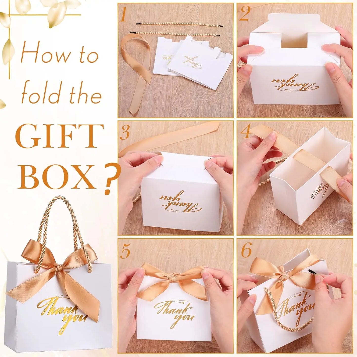 20/50 Pack Small Thank You Gift Bags Bulk Wedding Gift Bags for Guests Mini Gift Paper Bags With Handles for Wedding Baby Shower