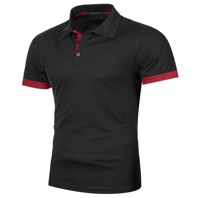 New Mens Short Sleeve Polo Shirt Solid Color