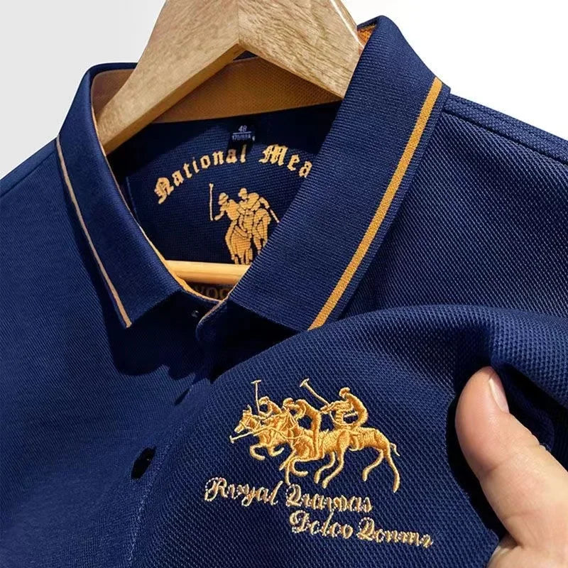 High Quality Men's Cotton Embroidered Summer Polo Shirt Short Sleeve T-shirt