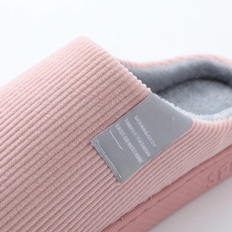 Cotton women slippers autumn & winter home indoor warm plush non-slip thick-soled