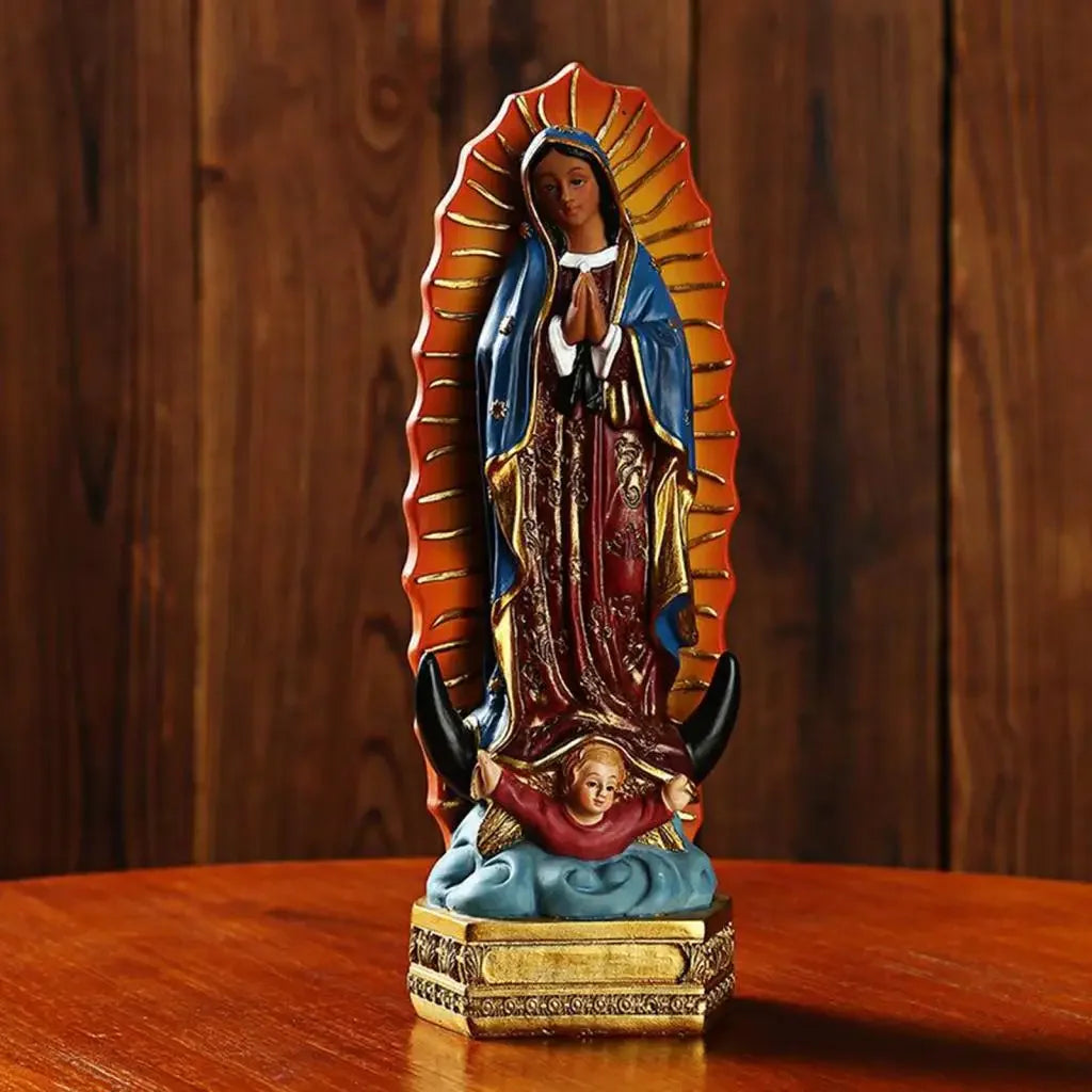 Our Lady of Guadalupe Virgin Mary Resin Statue Figurine Decoration Ornament