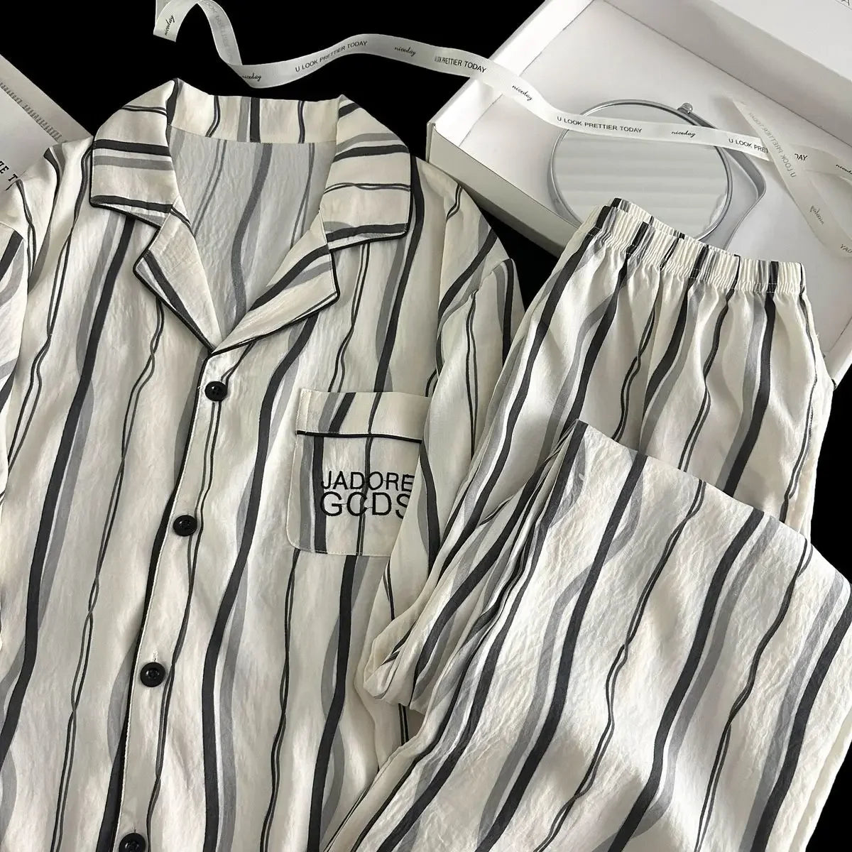 Men Spring Cloud Cotton Pajama Set Sleepwear