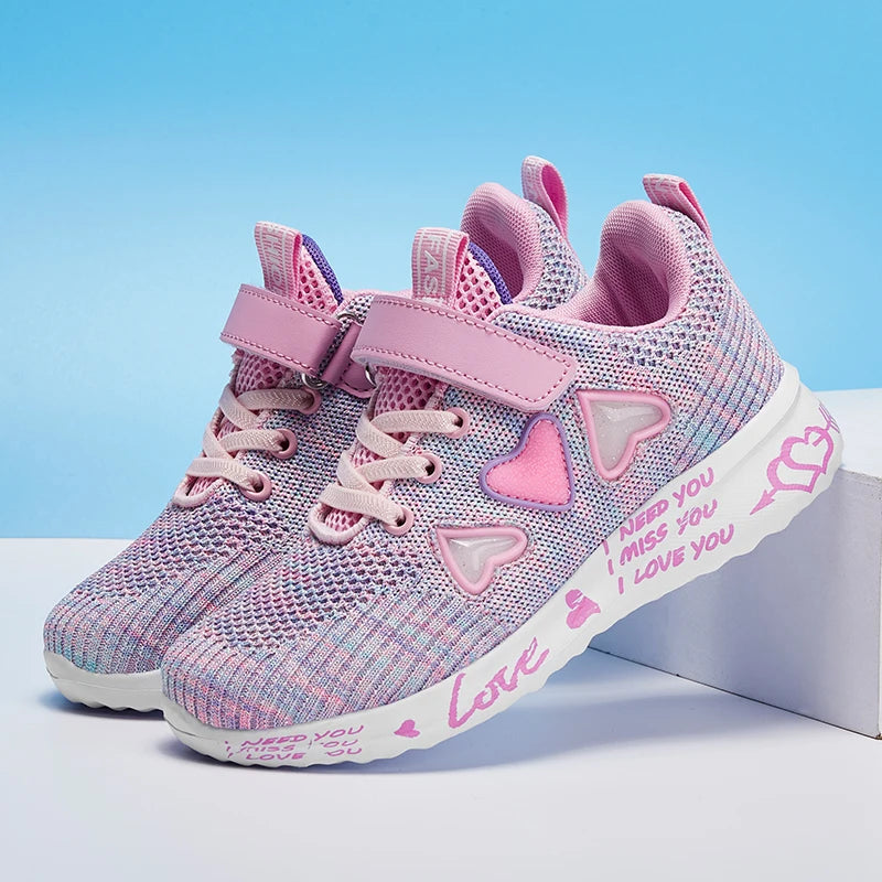 Cozy Knit Girls Ultra Breathable Lightweight Sneakers Spring & Summer